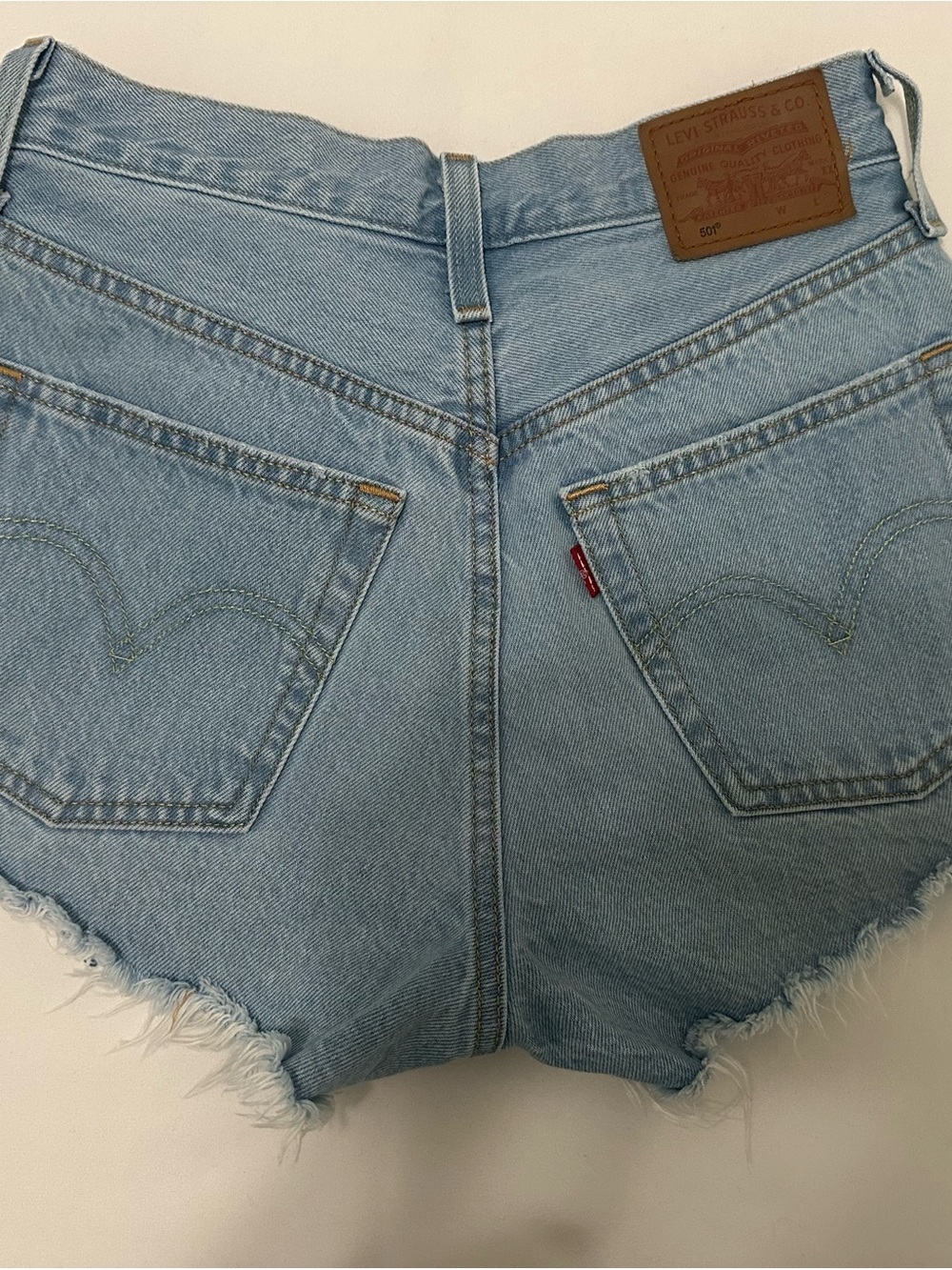 Levi's 501 Light Wash Denim Frayed Hem Women's Shorts